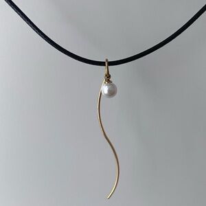 Minimalist Black Cord Choker Necklace